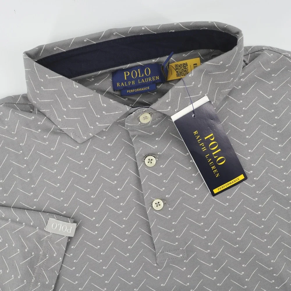 NEW Polo Ralph Lauren Performance Golf Shirt Mens M Golf Club Print MSRP $115‎